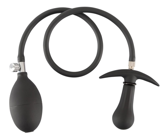 Черная анальная втулка-расширитель Inflatable Plug, фото 