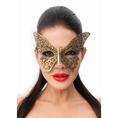 Золотистая женская карнавальная маска в форме бабочки, Цвет: золотистый, фото 