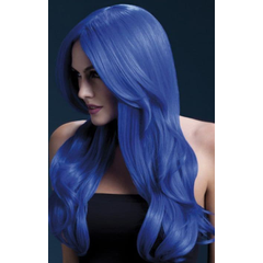 Синий парик с длинной челкой Khloe, Цвет: синий, Размер: S-M-L, фото 