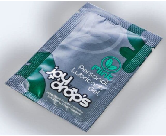 Пробник смазки на водной основе с ароматом мяты JoyDrops Mint - 5 мл., фото 