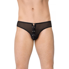 Сексуальный мужские трусы-стринги со шнуровкой, Цвет: черный, Размер: M-L, фото 