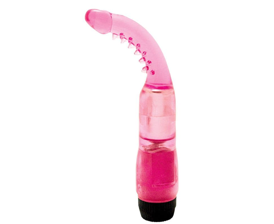 Розовый вибромассажер-стимулятор G-spot - 19 см., фото 