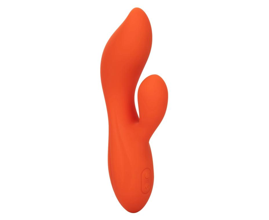 Оранжевый вибратор-кролик Liquid Silicone Dual Teaser, фото 