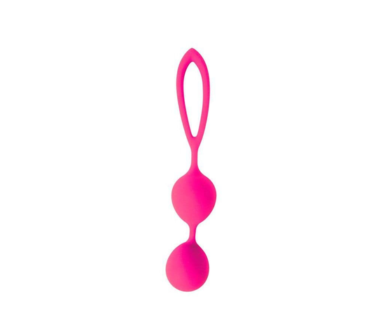 Розовые вагинальные шарики с петлёй Cosmo, фото 