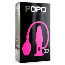 Розовая надувная вибровтулка POPO Pleasure - 10 см., фото 