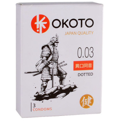 Презервативы с точками OKOTO Dotted - 3 шт., фото 
