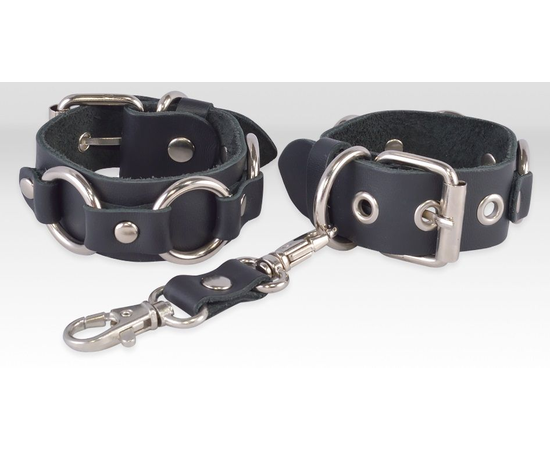Черные кожаные наручники "Властелин колец", фото 