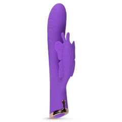 Фиолетовый вибратор-кролик The Princess Butterfly Vibrator - 20,5 см., фото 