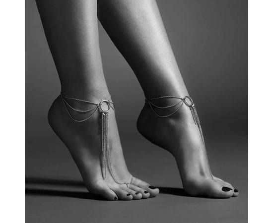 Серебристые браслеты на ноги Magnifique Feet Chain, Цвет: серебристый, фото 