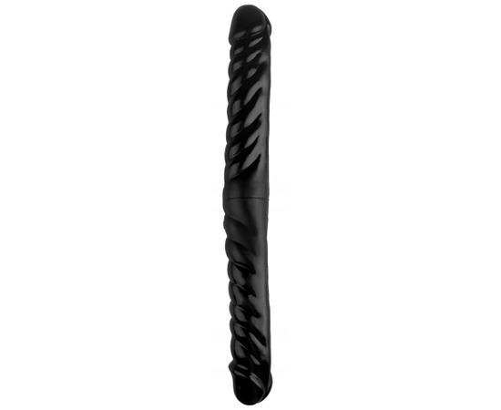 Двухсторонний спиралевидный фаллоимитатор - 43 см., Цвет: черный, фото 