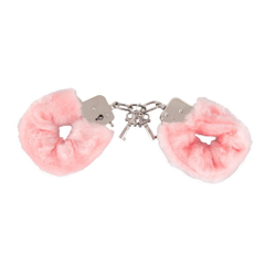 Розовые меховые наручники Love Cuffs Rose, фото 