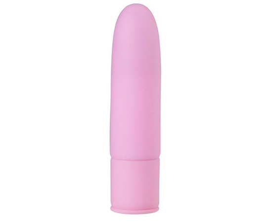 Розовый силиконовый мини-вибратор - 10 см., Длина: 10.00, Цвет: розовый, фото 