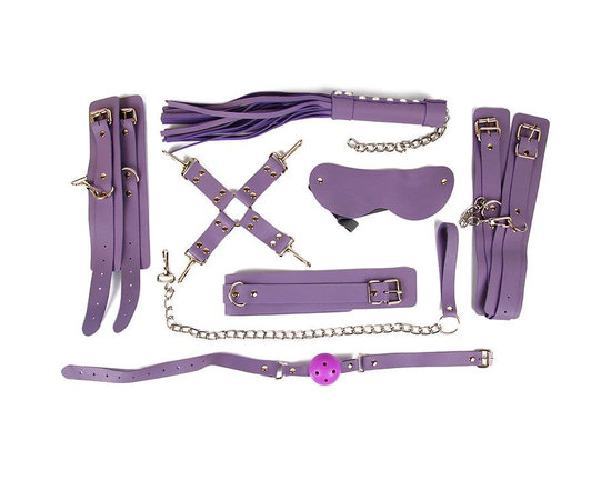 Пикантный набор БДСМ-аксессуаров фиолетового цвета, Цвет: фиолетовый, фото 