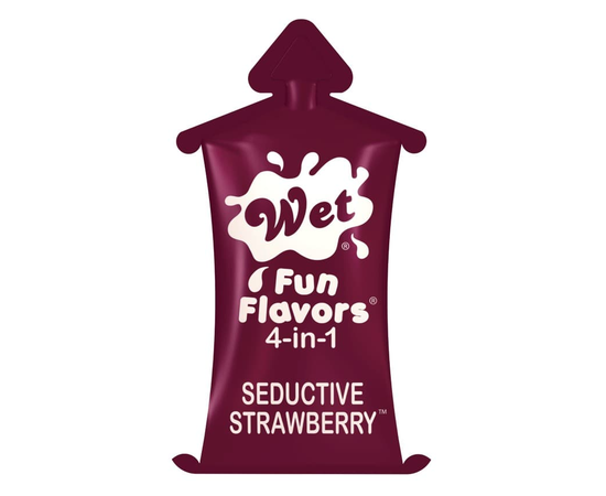 Разогревающий лубрикант Fun Flavors 4-in-1 Seductive Strawberry с ароматом клубники - 10 мл., фото 