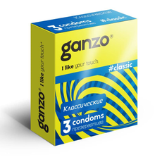 Классические презервативы с обильной смазкой Ganzo Classic, Длина: 18.00, Объем: 3 шт., фото 