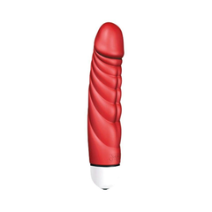 Красный вибратор с рёбрышками Mr. Big Intense - 18,4 см., фото 