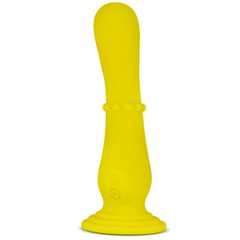 Желтый вибратор на присоске Nude Impressions 04 - 18 см., фото 