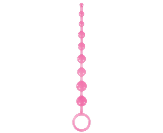 Розовая анальная цепочка-елочка Pleasure Beads - 30 см., фото 