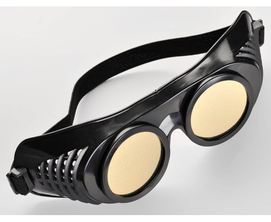Чёрная латексная маска "Крюгер" с золотистыми окошками, фото 
