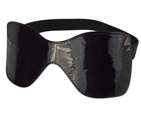 Черная лаковая маска на резиночке, фото 
