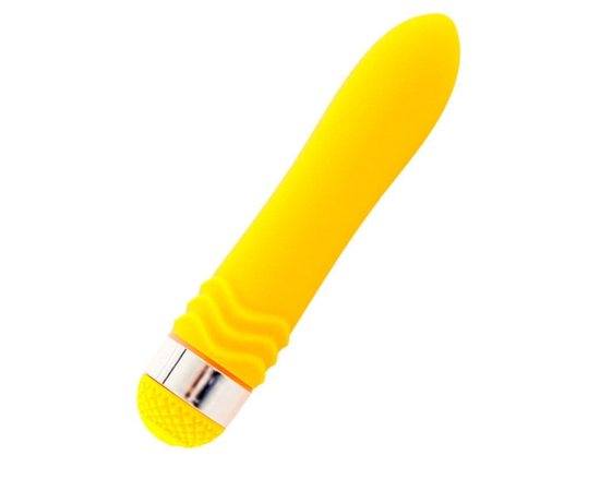 Желтый водонепроницаемый вибратор - 14 см., фото 