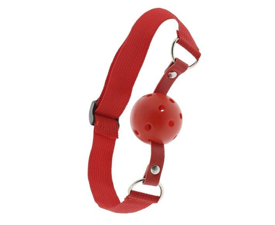 Красный кляп-шар с отверстиями BLAZE BREATHABLE BALL GAG, фото 