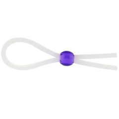 Прозрачное лассо с фиолетовой бусиной SILICONE COCK RING WITH BEAD LAVENDER, фото 