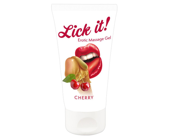 Лубрикант на водной основе Lick it! Cherry с ароматом вишни - 50 мл., фото 