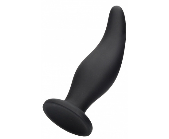 Черная анальная пробка Curve Butt Plug - 11,4 см., фото 