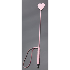 Розовый стек с наконечником-сердцем из искусственной кожи - 70 см., фото 
