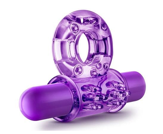 Фиолетовое эрекционное виброкольцо Couples Play Vibrating Cock Ring, фото 