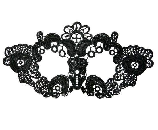 Нитяная маска с цветами, Цвет: черный, фото 