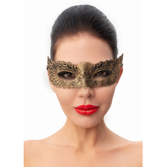 Пикантная золотистая женская карнавальная маска, Цвет: золотистый, фото 