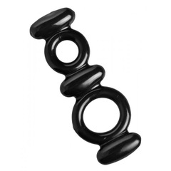 Двойное эрекционное кольцо Dual Stretch To Fit Cock and Ball Ring, фото 