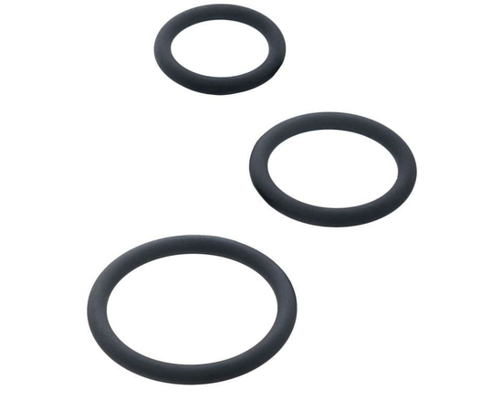 Набор из 3 чёрных эрекционных колец, фото 