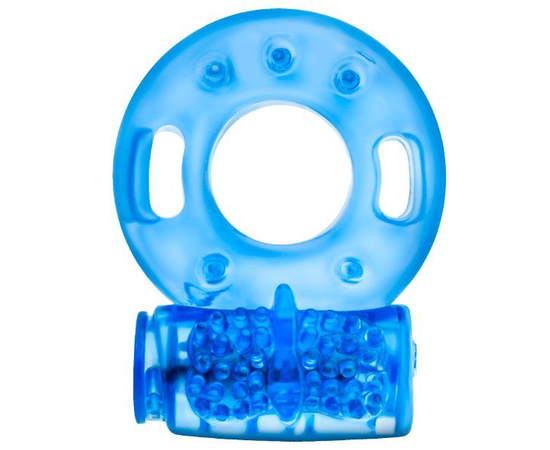 Голубое эрекционное виброкольцо Reusable Cock Ring, фото 