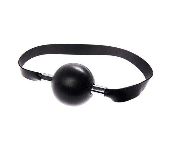 Чёрный резиновый кляп-шар, фото 