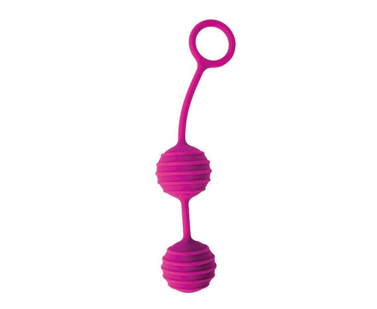 Ярко-розовые вагинальные шарики с ребрышками Cosmo, Цвет: ярко-розовый, фото 