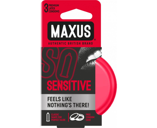 Ультратонкие презервативы в железном кейсе MAXUS Sensitive - 3 шт., Объем: 3 шт., фото 