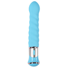 Спиралевидный вибратор - 21 см., Цвет: голубой, фото 