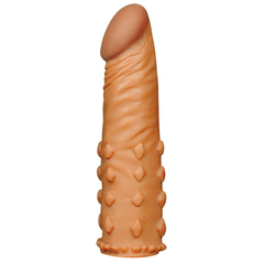 Коричневая насадка-удлинитель Add 2" Pleasure X Tender Penis Sleeve - 18 см., фото 