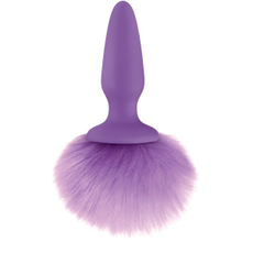 Анальная пробка с коротким хвостиком Bunny Tails, Цвет: фиолетовый, фото 