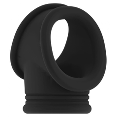 Черное эрекционное кольцо для пениса и мошонки No48 Cockring with Ball Strap, фото 
