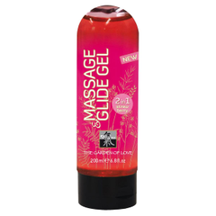 Массажное масло и лубрикант Massage & Glide Gel с клубничным ароматом - 200 мл., фото 