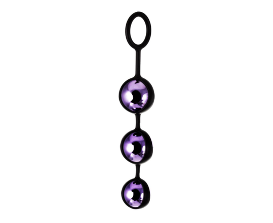 Фиолетово-черные тройные вагинальные шарики TOYFA A-toys, Цвет: фиолетовый с черным, фото 
