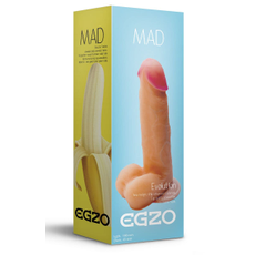 Телесный фаллоимитатор Mad Banana из киберкожи с присоской - 19 см., Цвет: телесный, фото 