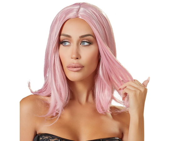 Розовый парик с прямыми волосами, фото 
