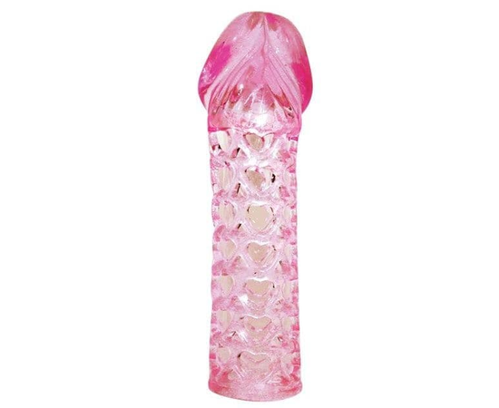 Закрытая розовая насадка-фаллос Penis sleeve - 11,7 см., фото 