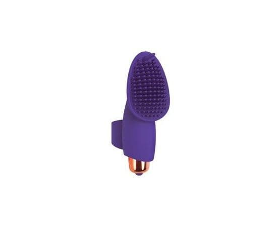 Фиолетовый клиторальный вибромассажер с усиками - 9 см., фото 