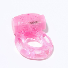 Розовое мягкое эрекционное кольцо с вибрацией, фото 